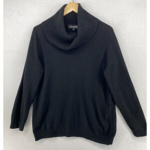 JONES NEW YORK Sweater XL Collection Cashmere Jumper Cowl Neck Pullover Black